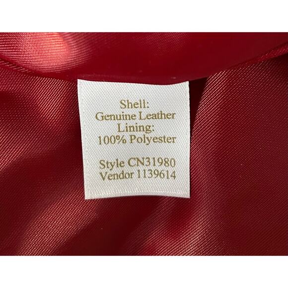 Caslon Women’s Size Medium‎ 100% Genuine Leather Suede Red Jacket - Picture 7 of 7